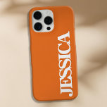 Create Your Own Orange Name Monogram iPhone 16 Pro Max Case<br><div class="desc">Create your own personalised iPhone Case with custom initial name in orange colour modern minimalist typography.</div>
