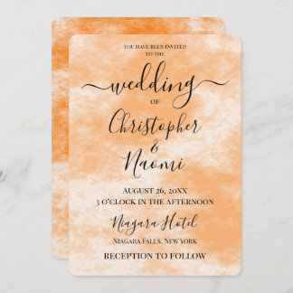 Create Your Own Orange & White Texture Invitation