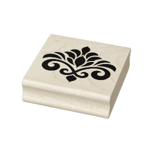 Create Your Own Ornamental Fleur Emblem Logo Rubber Stamp