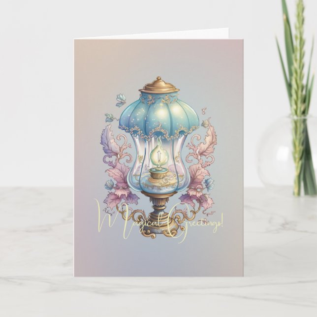 Create Your Own Ornate Fairy Lamp Card (Front)