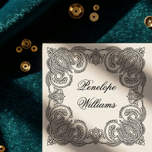 Create Your Own Ornate Paisley Personalised Name Self-inking Stamp