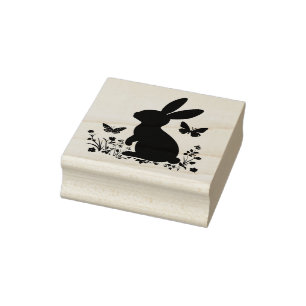 Create Your Own Ostara Meadow Bunny Butterlfies Rubber Stamp