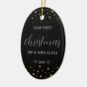 Create Your Own Our First Christmas Married Ceramic Tree Decoration