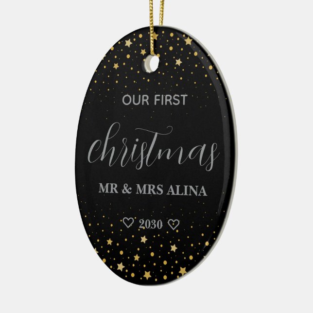 Create Your Own Our First Christmas Married Ceramic Tree Decoration (Left)