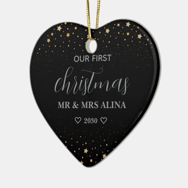 Create Your Own Our First Christmas Married Ceramic Tree Decoration (Left)