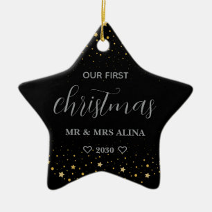 Create Your Own Our First Christmas Married Ceramic Tree Decoration