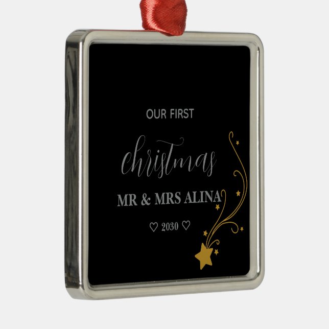 Create Your Own Our First Christmas Married Metal Tree Decoration (Right)