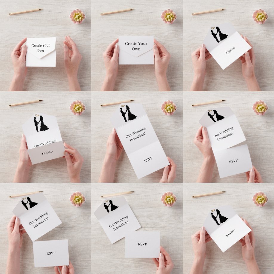 Create Your Own Our Wedding RSVP White All In One Invitation