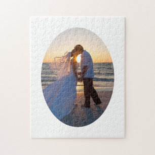 Create Your Own Oval Shape Wedding 11x14 Jigsaw Puzzle