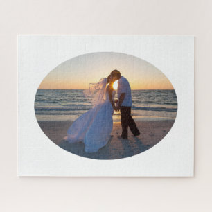 Create Your Own Oval Shape Wedding 20x16 Jigsaw Puzzle