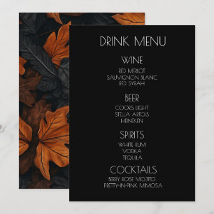 Create Your Own - Painted Autumn Leaves Drink Menu