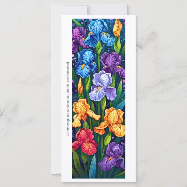 Create Your Own Painted Bearded Irises Bookmark (Front)