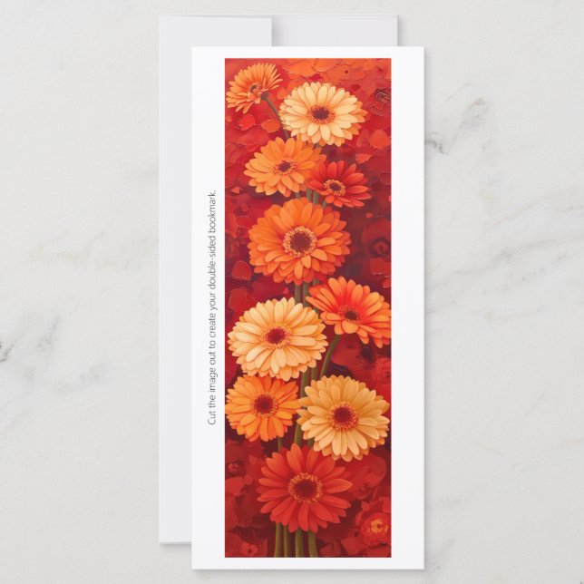 Create Your Own Painted Orange Gerberas Bookmark (Front)