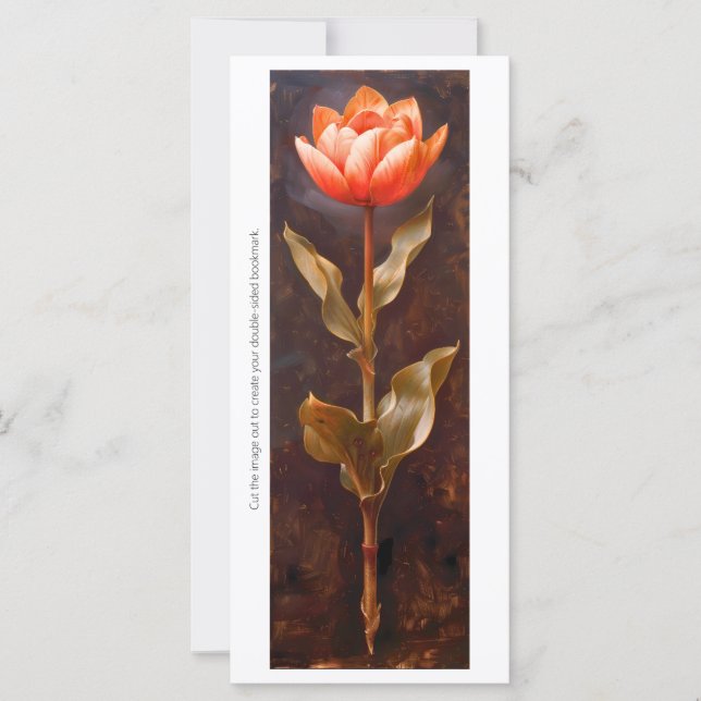 Create Your Own Painted Orange Tulip Bookmark (Front)