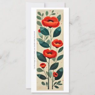 Create Your Own Painted Red Poppies Bookmark Card