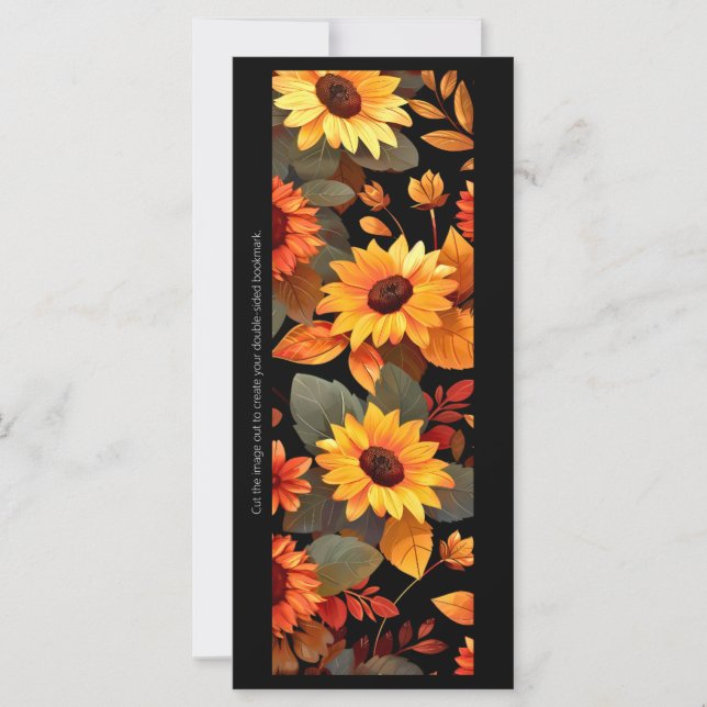 Create Your Own Painted Sunflowers Bookmark Card (Front)