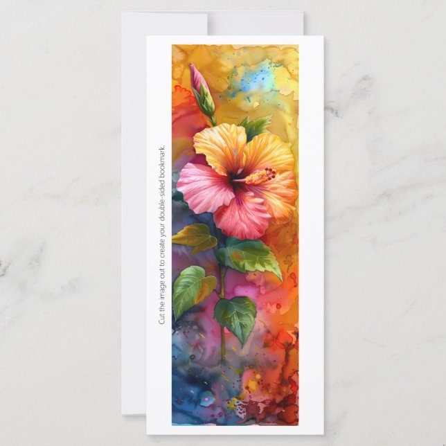 Create Your Own Painted Tropical Hibiscus Bookmark (Front)