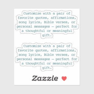 Create Your Own Pair of Custom Quote Verse Teal