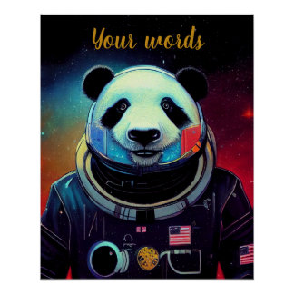 Create Your Own Panda in Space Astronaut Poster