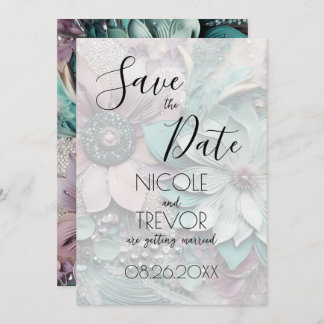 Create Your Own - Paper Flowers Save The Date