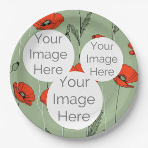 create your own paper photo text template poppy plate