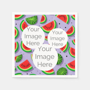 create your own paper photo text watermelon napkin