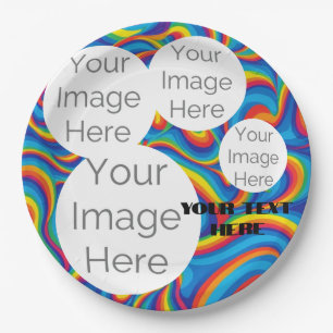 create your own paper text template rainbow photo plate