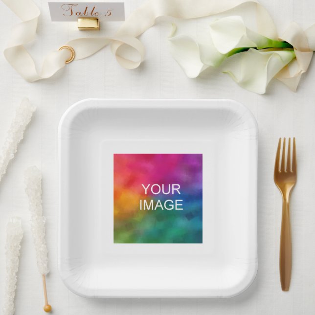 Create Your Own Party Event Minimalist Template Paper Plate (Wedding)