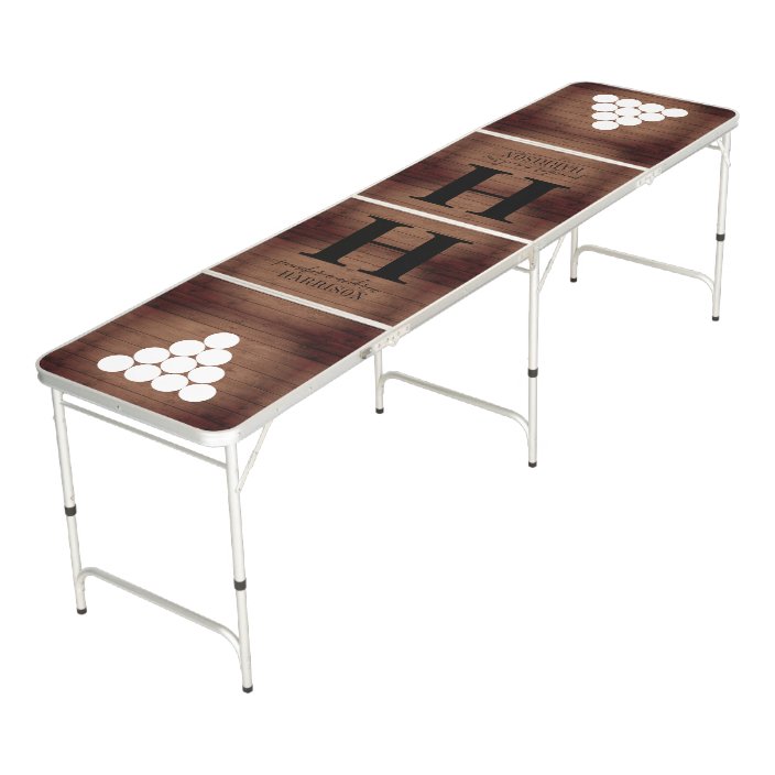 Create Your Own Party Rustic Dark Wood Beer Pong Table | Zazzle.co.uk