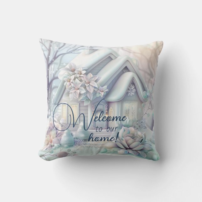 Create Your Own Pastel Christmas Wedding Cushion (Front)