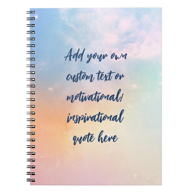 Create Your Own Pastel Motivational Quote Notebook (Front)