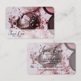 Create Your Own Pastel Pink Crushed Makeup Business Card