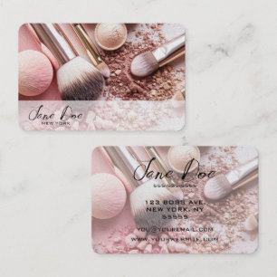 Create Your Own Pastel Pink Makeup Brushes Business Card