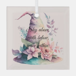 Create Your Own Pastel Rainbow Witch Hat Roses Glass Tree Decoration