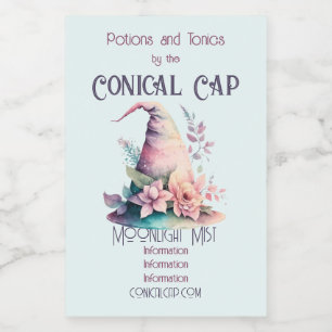 Create Your Own Pastel Rainbow Witch Hat Roses Wine Label