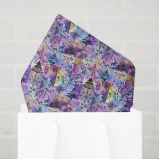 Create Your Own Patchwork Xmas Tree Snowflakes Tissue Paper