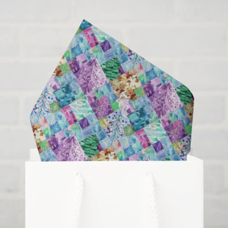 Create Your Own Patchwork Xmas Tree Tissue Paper
