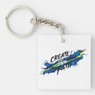 Create Your Own Path Vibrant Inspirational Design Key Ring