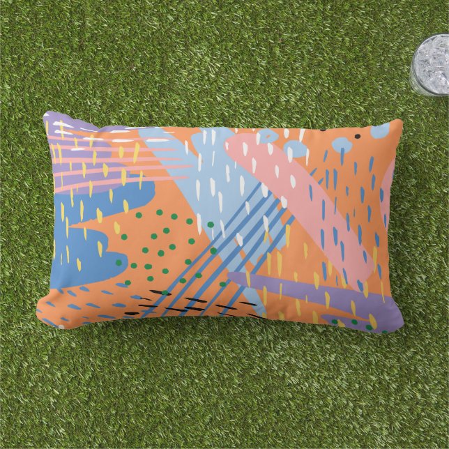Create your own pattern abstract Zazzle free tools Lumbar Cushion (Grass)