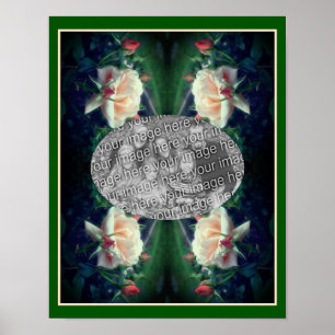 Create Your Own Peach Rose And Buds Frame Poster