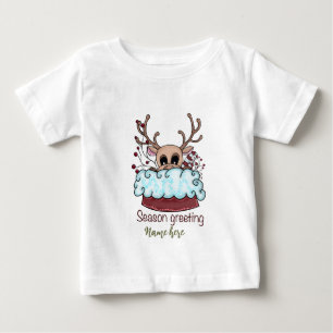 Create Your Own Peek a Boo Reindeer Baby T-Shirt