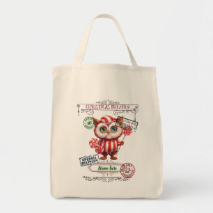 Create Your Own Peppermint Owl Gift Sack Tote Bag