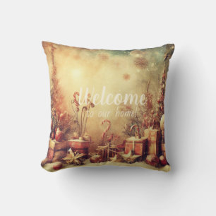 Create Your Own Peppermint Presents Christmas Cushion