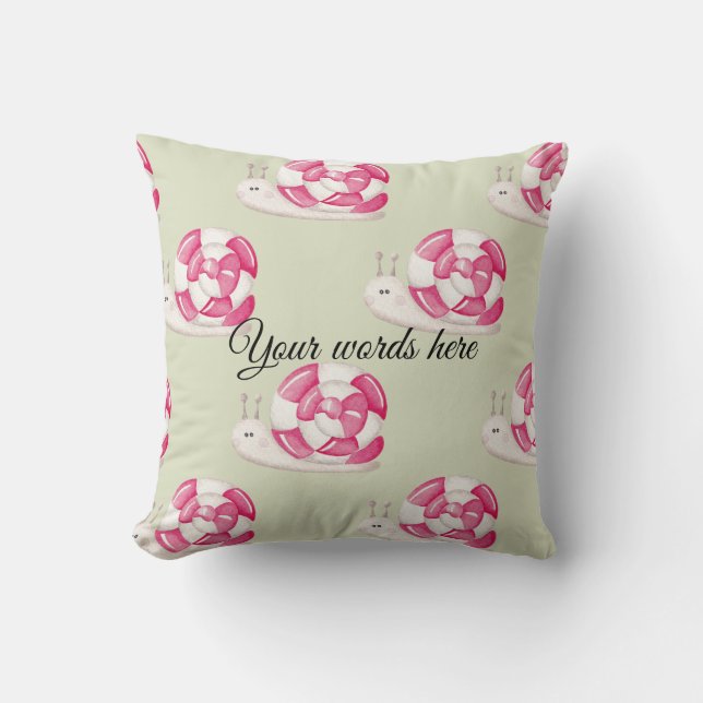 Create Your Own Peppermint Snails Christmas Cushion (Front)