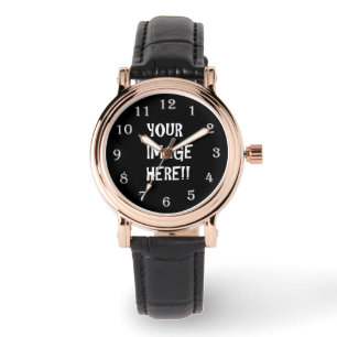 Create Your Own Perfect Square Black Leather Strap Watch