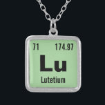 Create your own Periodic Table of the Elements Silver Plated Necklace<br><div class="desc">Customize this fun chemistry periodic table of the elements necklace. Enter in your favorite element or create your own! Change the chemical element name, symbol, atomic number and atomic mass. Click customize to change the background color or make further edits. Makes a great gift idea for the chemist, scientist or...</div>