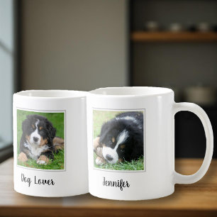 Create your own personal dog lover monogram name coffee mug