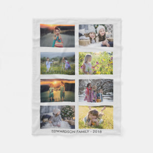 Create your own personal family photo collage fleece blanket