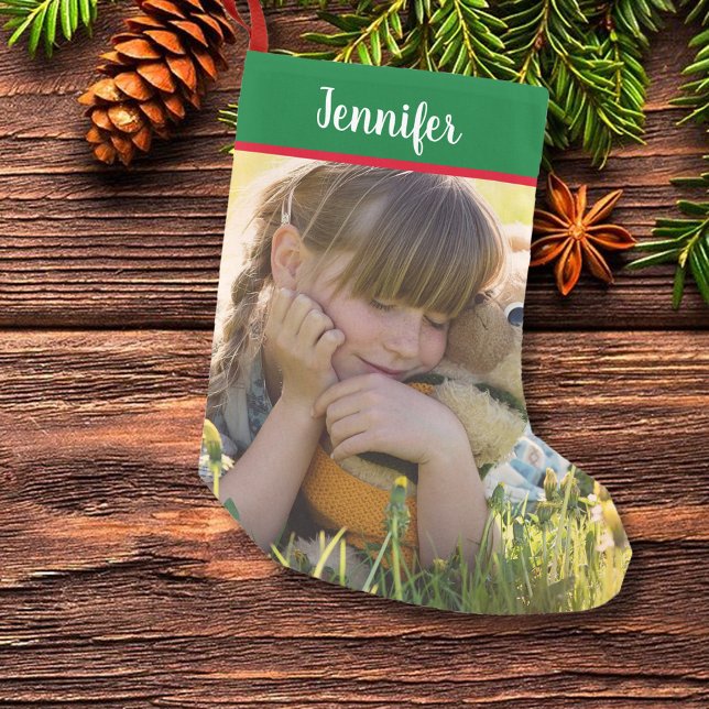Create your own personal full photo christmas small christmas stocking (Full photo Christmas stocking. You can add your own name and photo to personalize.)