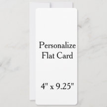 create your own personalise 4" x 9.25"Squared Flat